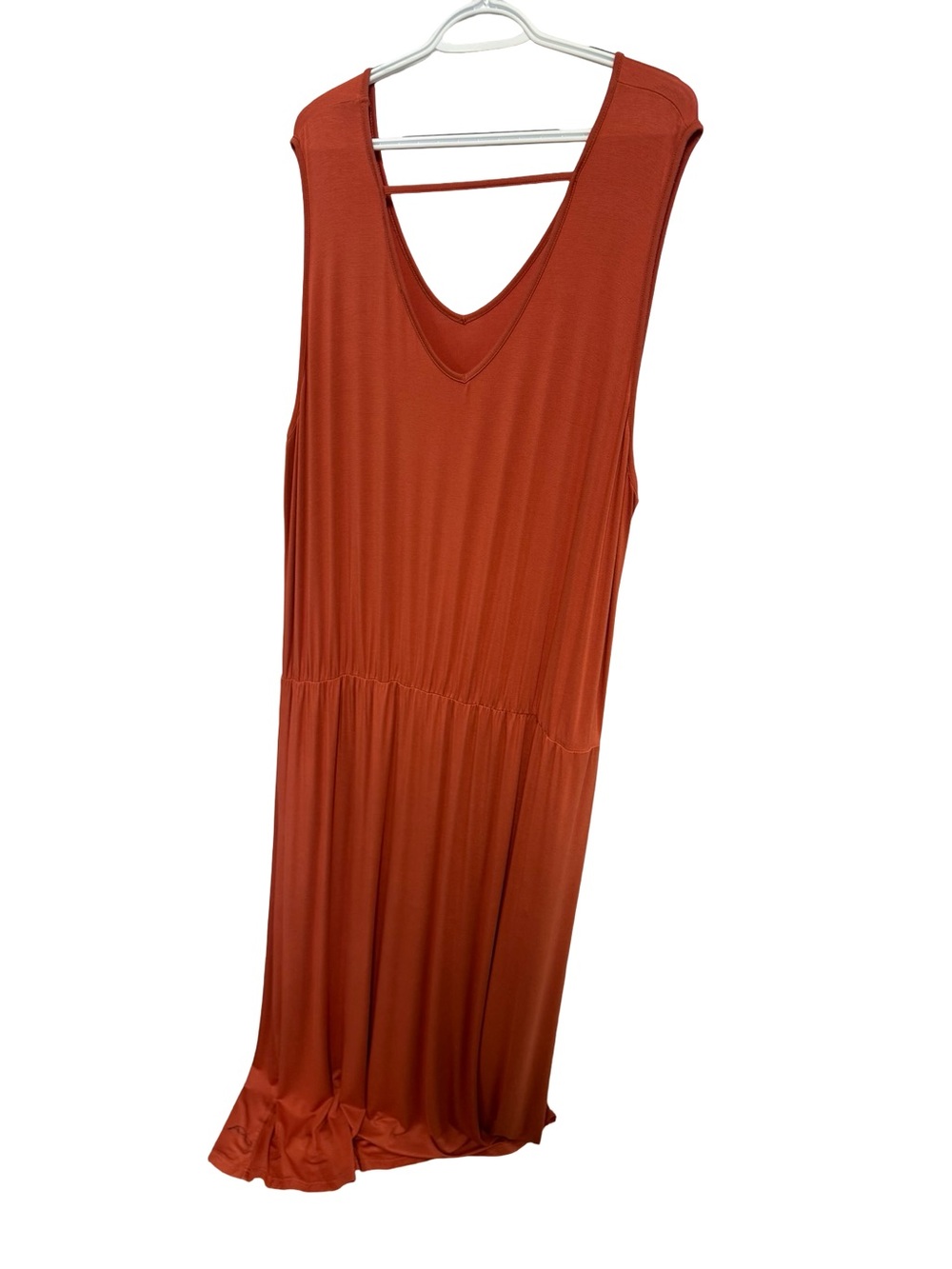 Sleeveless V-Neck Maxi Dress in Rust